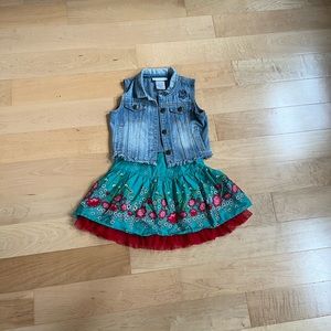 American Girl Denim Vest Tulle Skirt